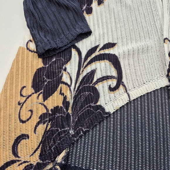 Chicos Easywear Open Front Waterfall Cardigan Women Sz 1 Floral Print Resortwear - Picture 8 of 11